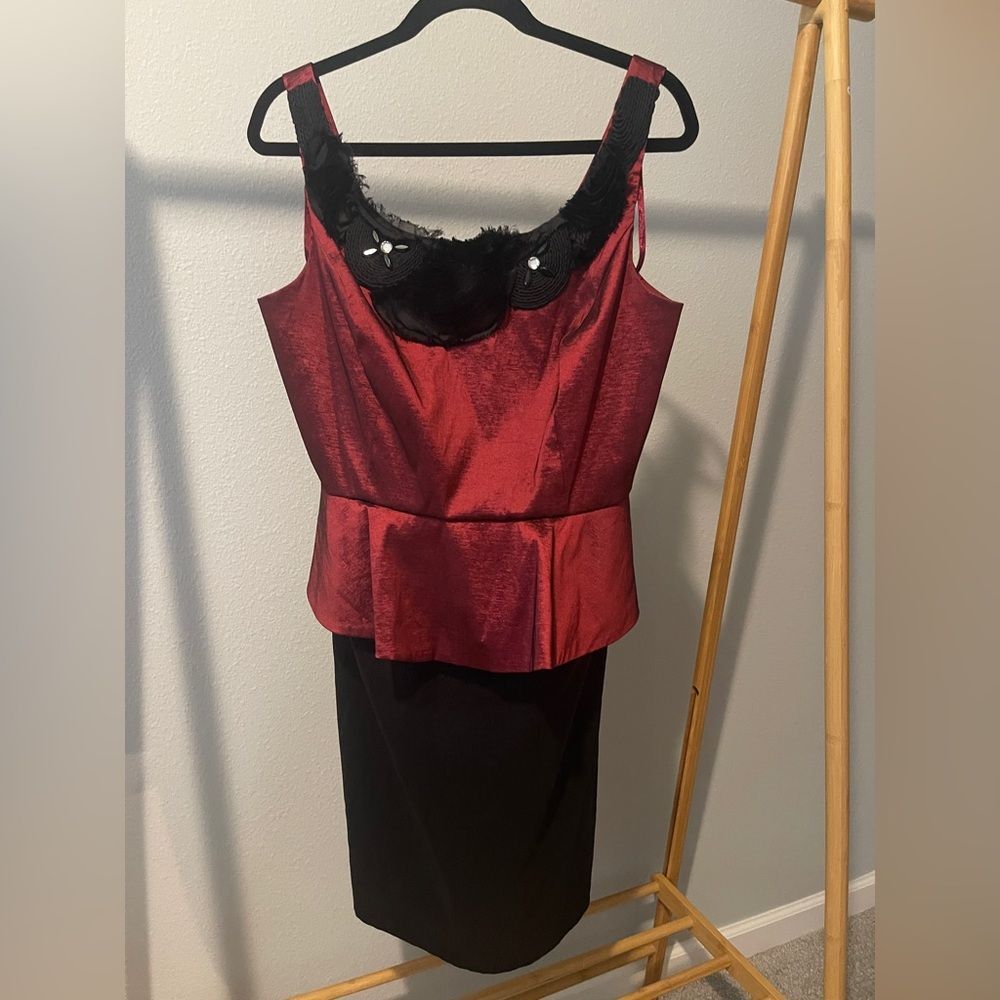 S.L. Fashions Deep Red Sleeveless dress